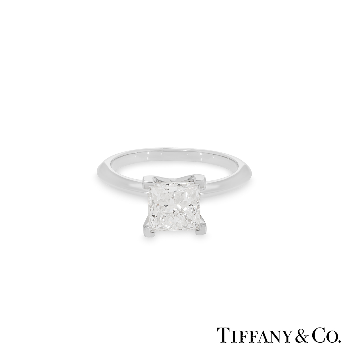 Tiffany & Co. Platinum Princess Cut Diamond Ring 2.04ct F/VS1 XXX